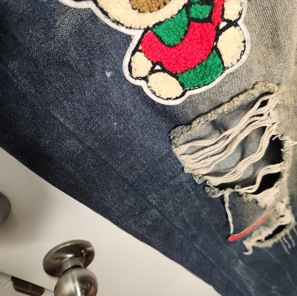 Men's UnNamed Brand Patch Jeans  Size 36 - Picture 4 of 7